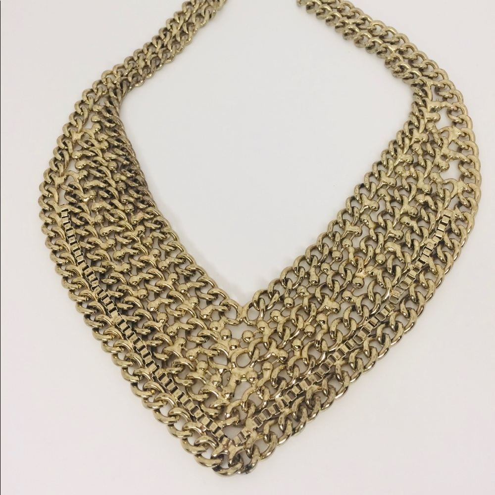 Gold-Tone Multi-Row Chain Statement Necklace - Women's Jewelry